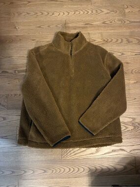 Banana Republic Tan Sherpa Half-Zip Pullover